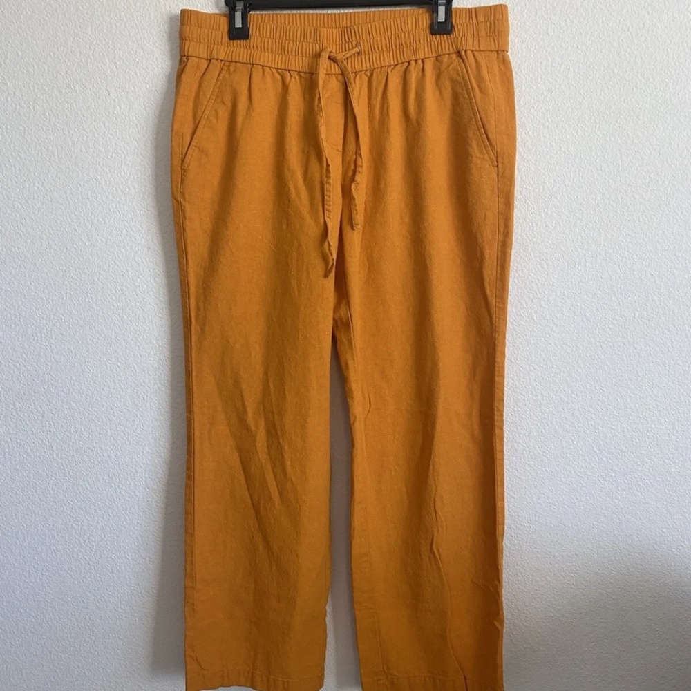 Ann Taylor Linen Mustard Yellow  pants